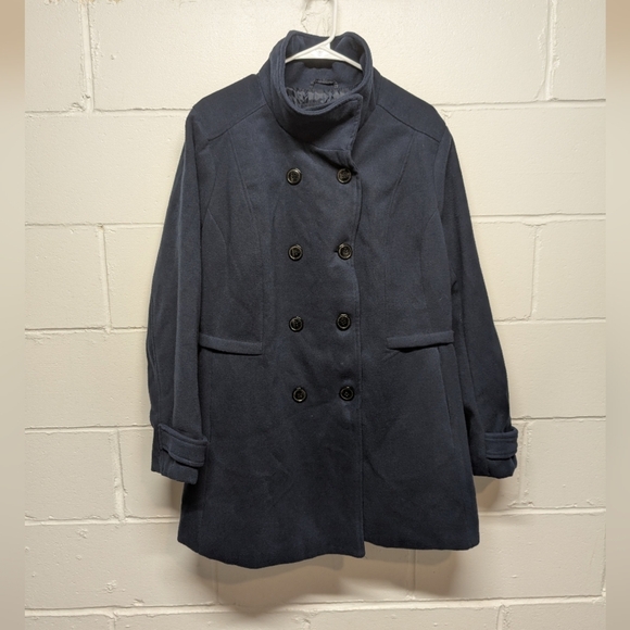 FRESH New York (3X) Double-Breasted Navy Coat NWT - Picture 1 of 9